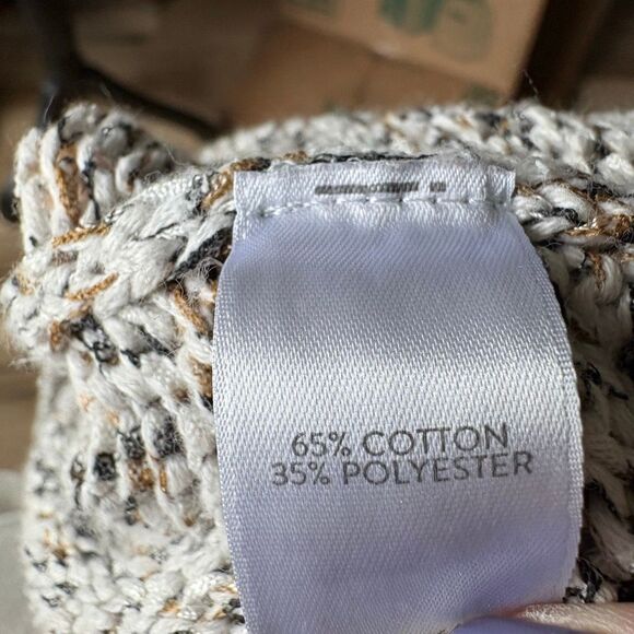 J. Jill XL Tan Open Weave Chunky V-Neck Pullover Multicolored Flek Sweater - Picture 6 of 6